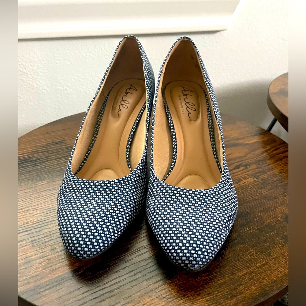 Navy and White Pumps